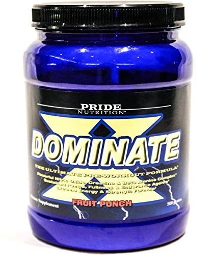 #1 Pre Workout - Dominate X 500g- Best Nitric Oxide & Creatine Pre-Workout Formula Pride NutritionUS supplements