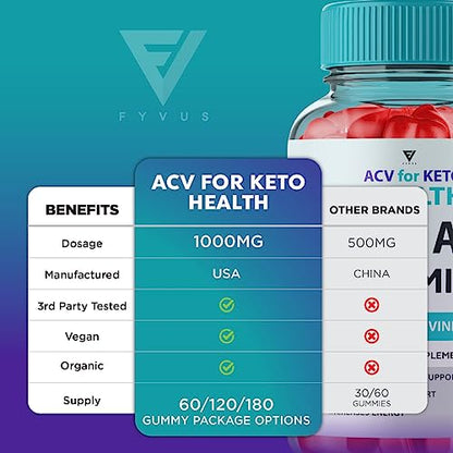 (2 Pack) ACV for Keto Health Gummies, ACV Keto Health ACV Advanced Weight Loss Gummies FyvusUS supplements