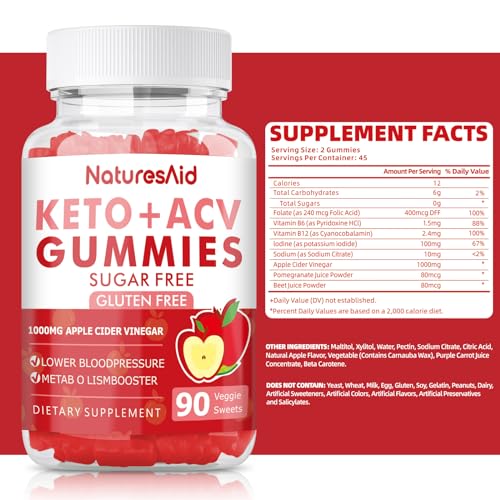 (2 Pack) 180 CT Keto Acv Gummies for Advanced Weight Loss & Belly Fat Burn - Pro Natures AidUS supplements