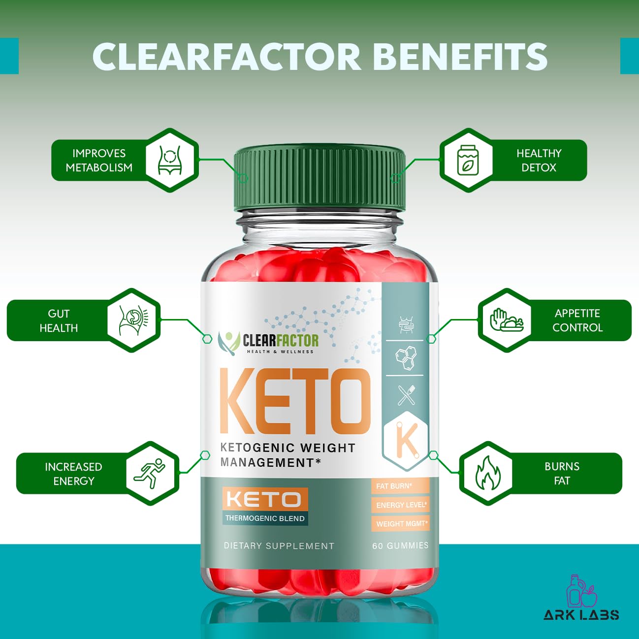 (2 Pack) Clear Factor Gummies, Clear Factor ACV Gummies, Clear Factor Gummy, Clear Factor Ark LabsUS supplements