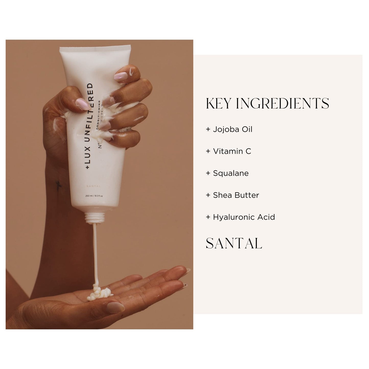 '+ Lux Unfiltered Tall Pour N°14 Body Lotion for Women - Moisturizing Body Cream with Jojoba, Squalane, Shea Butter, Vitamin C & Hyaluronic Acid - Hydrating Body Lotion, Non-Greasy - Santal '+ Lux UnfilteredAu supplements