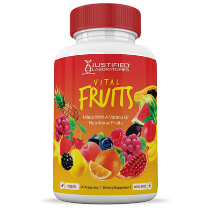 (10 Pack) Vital Fruits and Veggies Supplement Whole Food Red & Green Superfoods Non GMO Vegan Friendly 900 Veggie Capsules 10 Bottles Justified Laboratoriesnz supplements