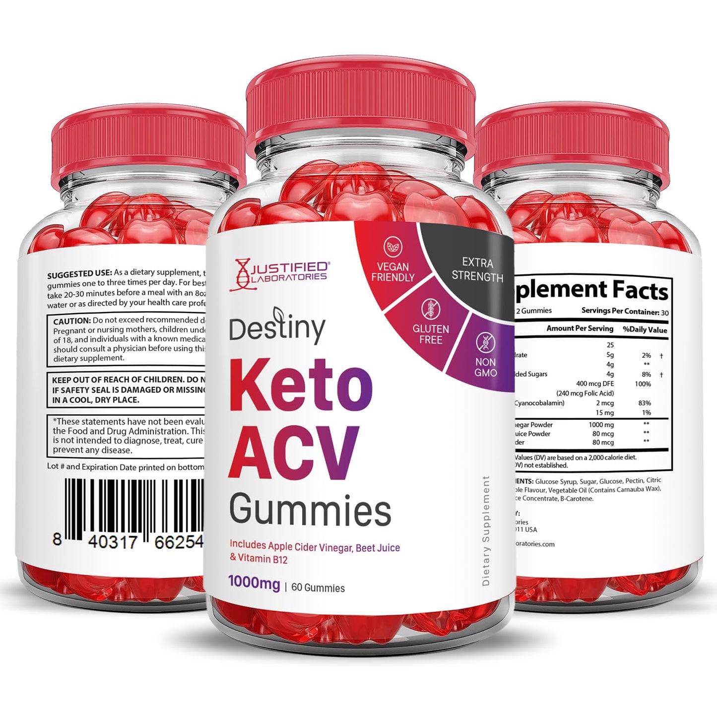 (2 Pack) Destiny Keto ACV Gummies Advanced Formula 1000MG Destiny Keto Gummies Justified LaboratoriesUS supplements