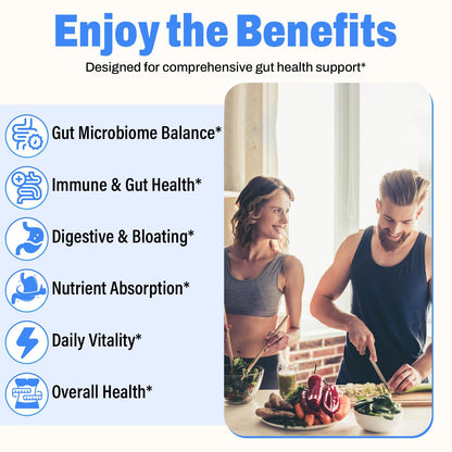 (180 Capsules) Probiotics for Women & Men, 5-in-1 Probiotic, Prebiotic, Postbiotic, Organic Herbs & 16 Digestive Enzymes Blend, 300 Billion CFU, Complete Gut Health, Digestive Health & Immune* NisavainUS supplements