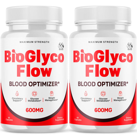 (2 Pack) BioGlyco Flow Blood Optimizer Capsules, Official BioGlyco Flow Pills with All Natural Ingredients, Advanced Health and Wellness Supplement with Maximum Strength Multivitamins (120 Capsules) MJOAu supplements