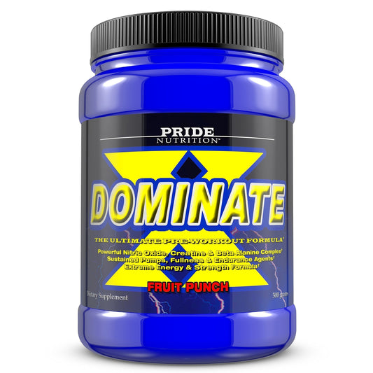 #1 Pre Workout - Dominate X 500g - Best Nitric Oxide & Creatine Pre-Workout Formula Pride NutritionUS supplements